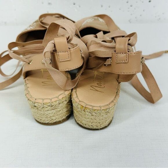 Nanette Lepore Size 8 Being Tie Ankle Ballet Esperdrilles Flats Shoes - Picture 4 of 15